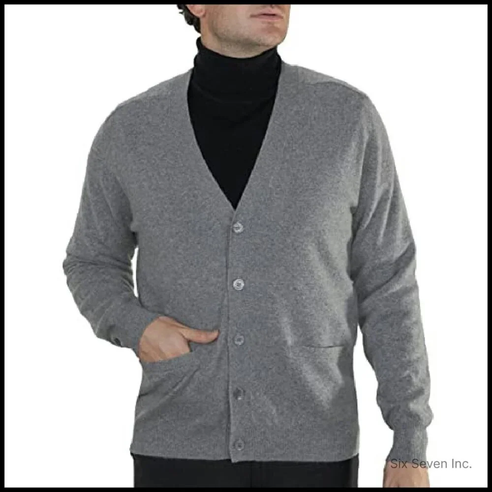 Pure Cashmere Classic Cardigan Elegant Minimal Chic Menswear Luxury